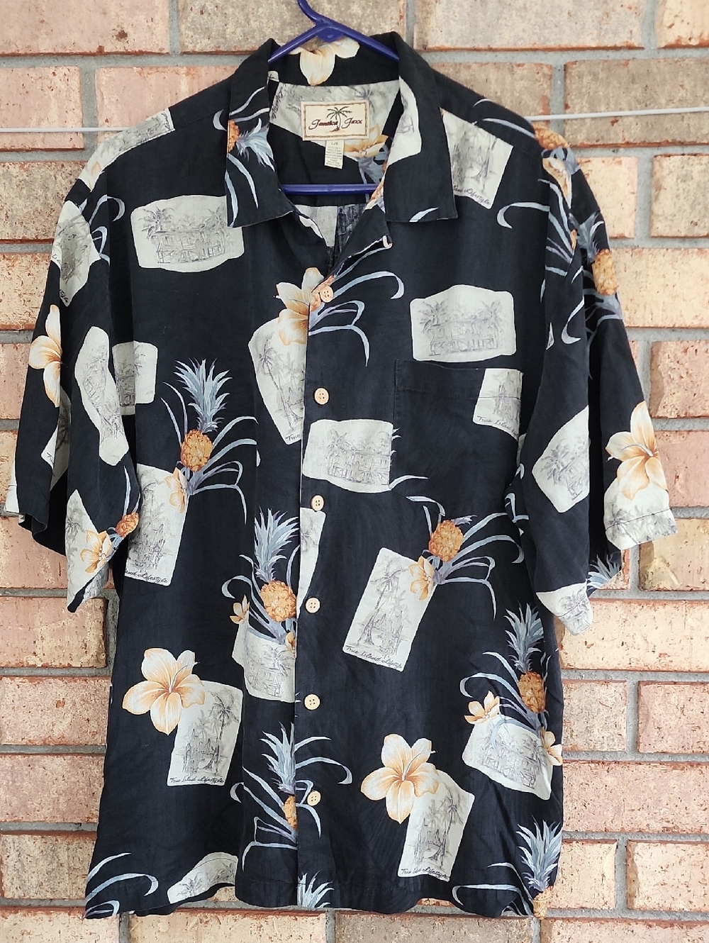 Jamaica Jaxx 100% Silk Floral SS in Gold, Black and Gray